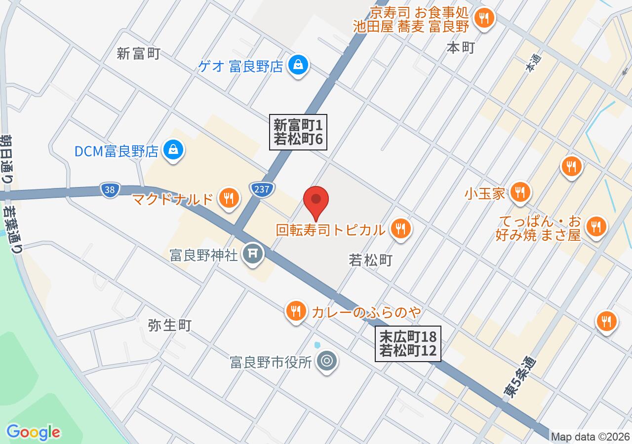 Map of the Hokkaido Center Marker in Furano