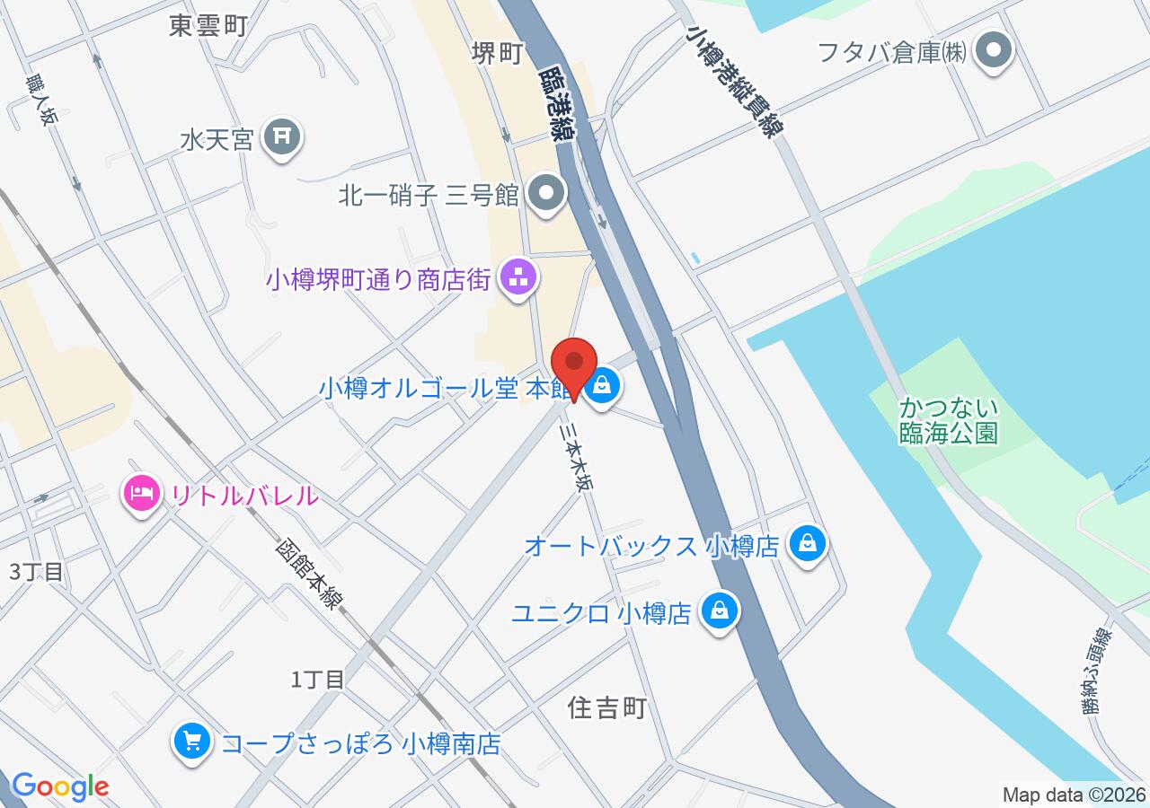 Map of the Otaru Music Box Museum Steam Clock